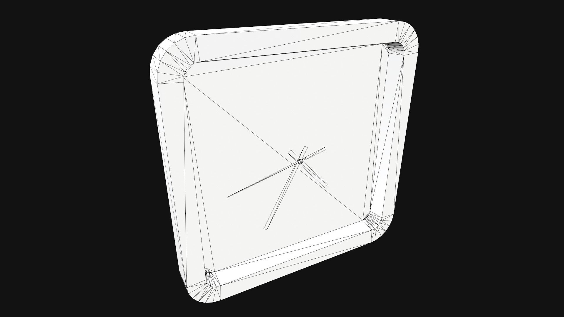 Wall Clock Low-poly 3D model_10