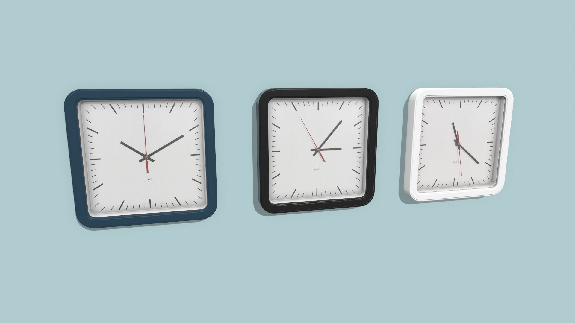 Wall Clock Low-poly 3D model_2