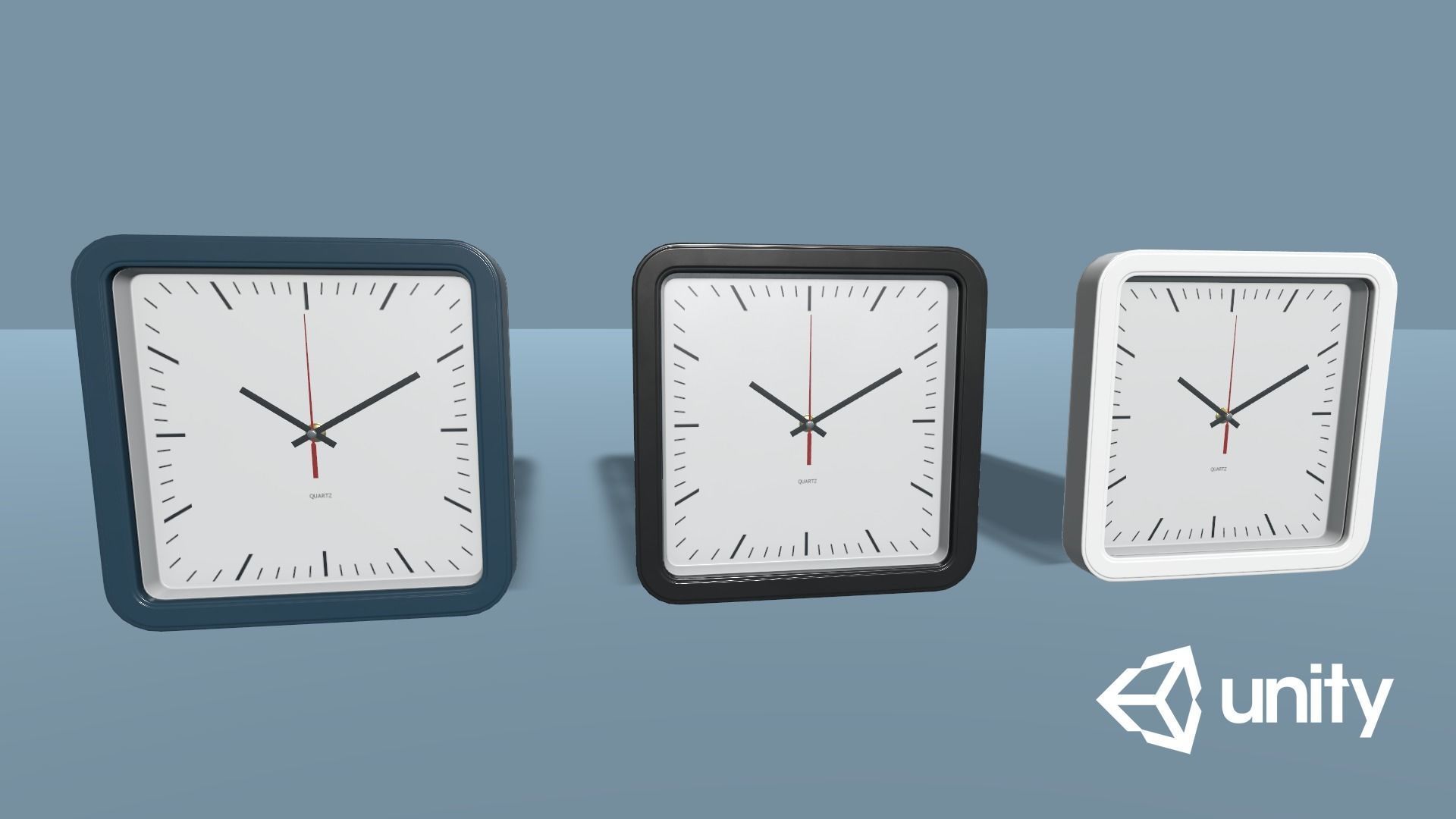 Wall Clock Low-poly 3D model_13