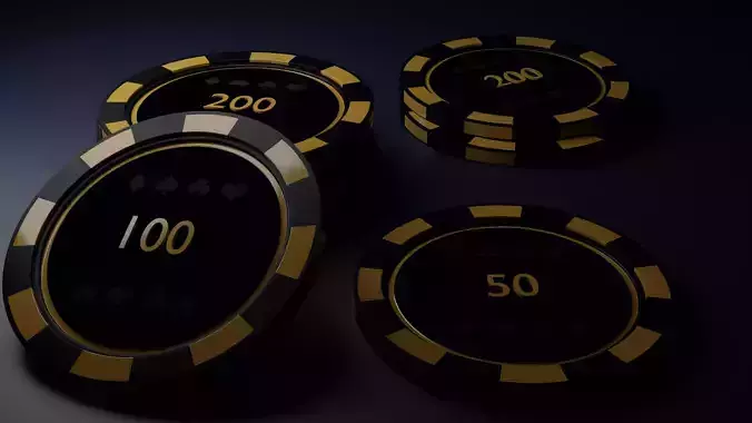 Golden poker chips