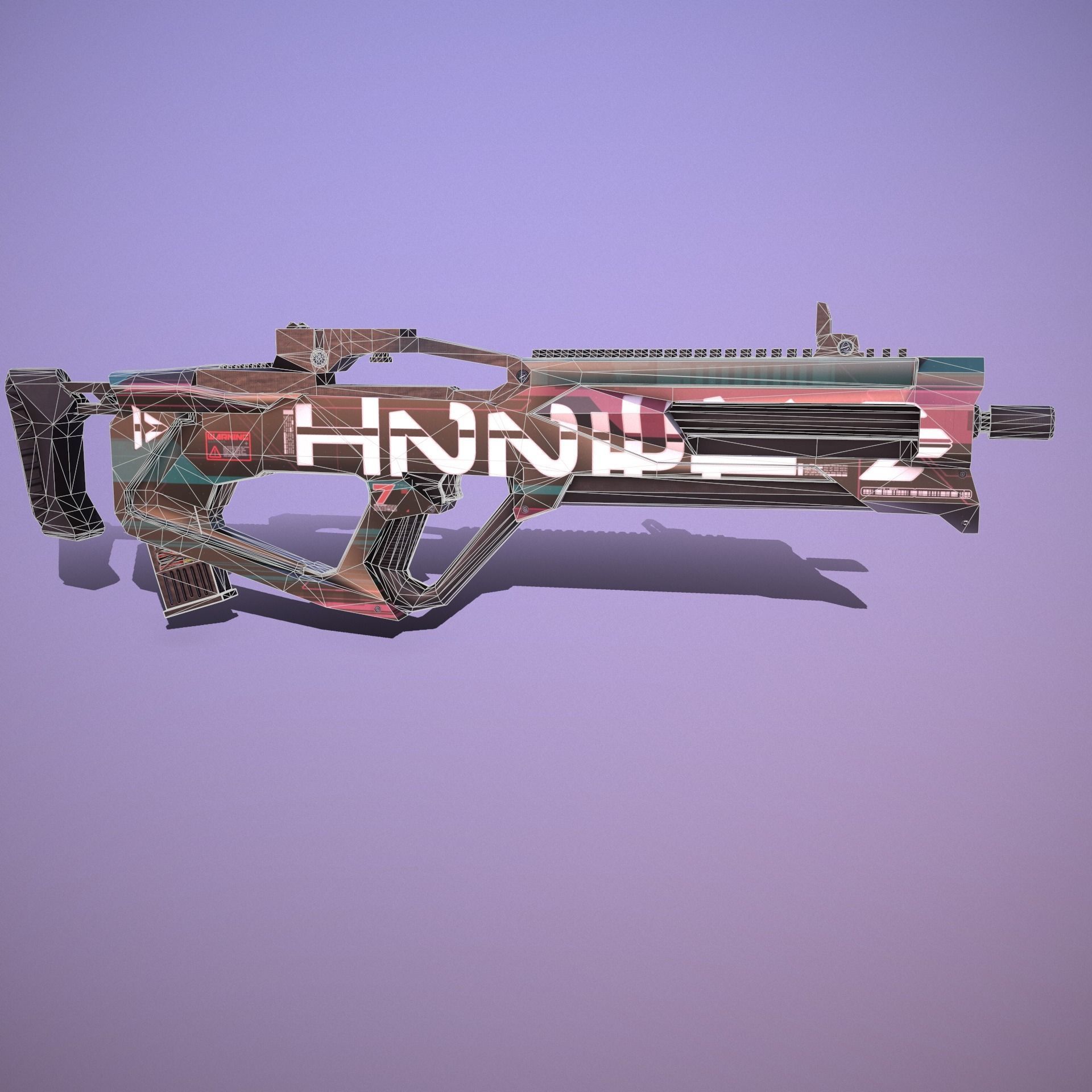 Sci-Fi Weapon Hunter II V2 Low-poly 3D model_6