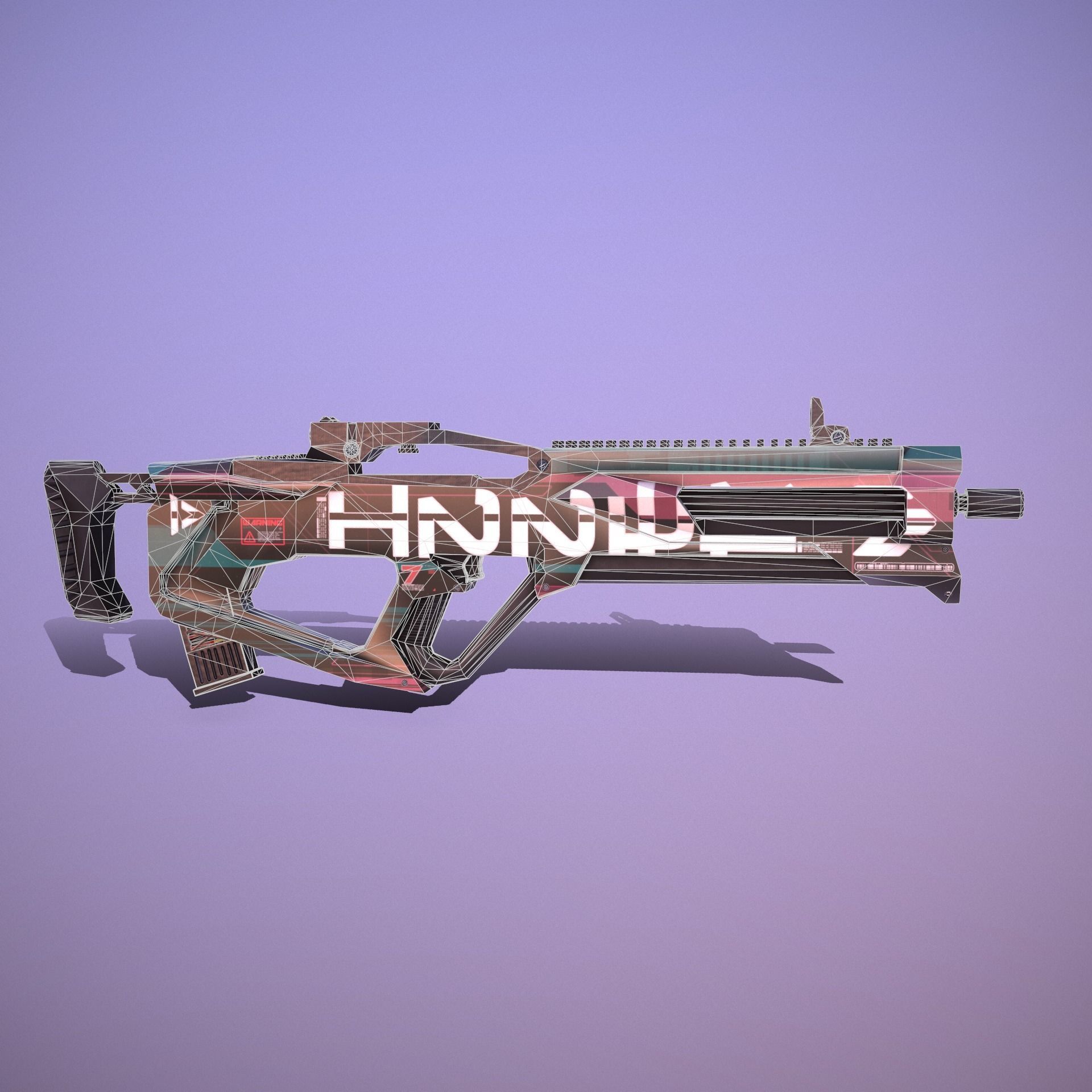 Sci-Fi Weapon Hunter II V2 Low-poly 3D model_9