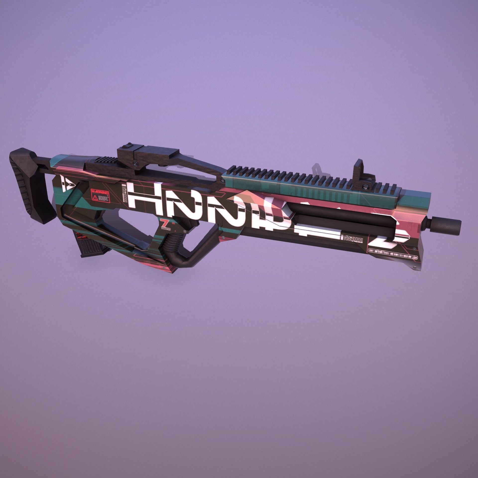 Sci-Fi Weapon Hunter II V2 Low-poly 3D model_5