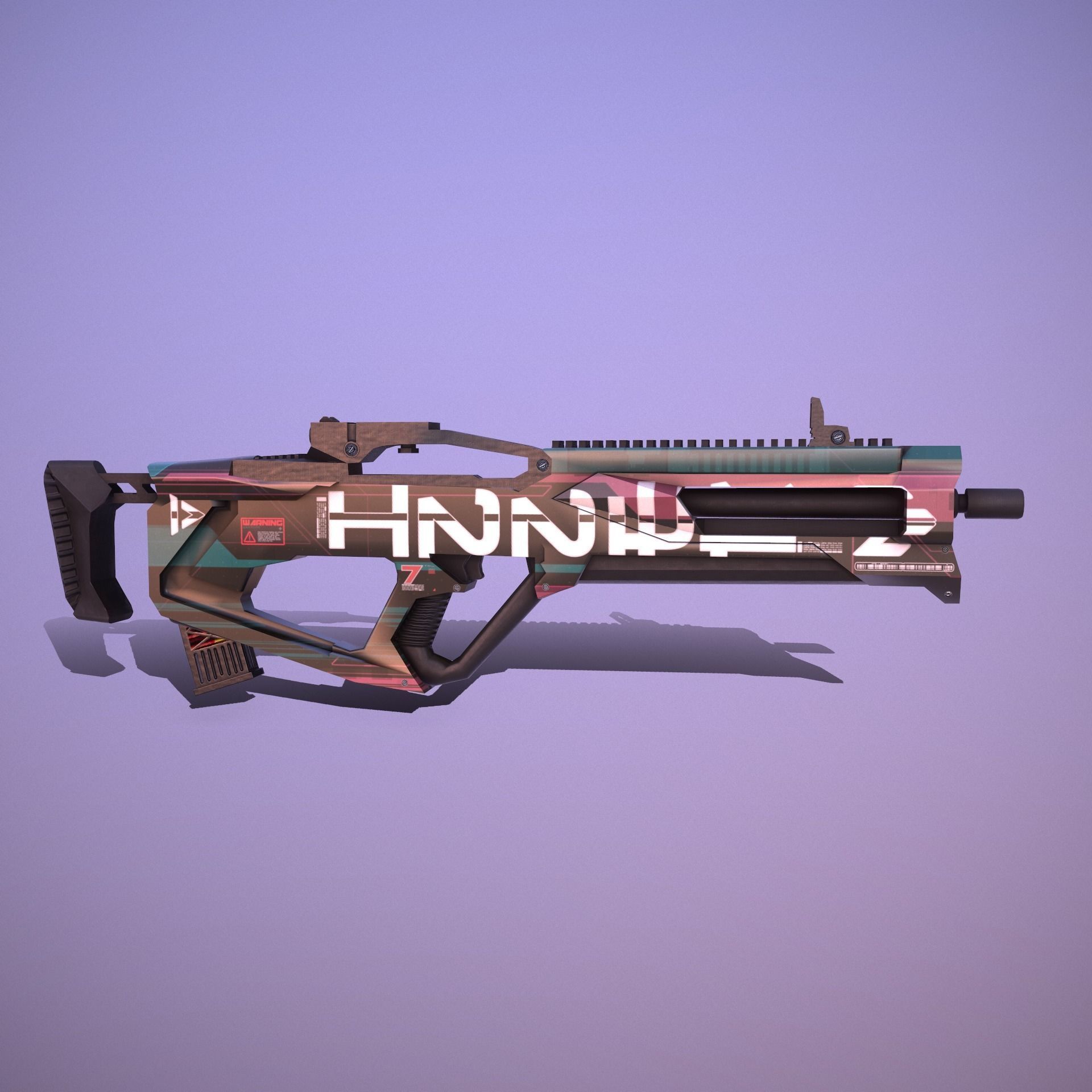 Sci-Fi Weapon Hunter II V2 Low-poly 3D model_10