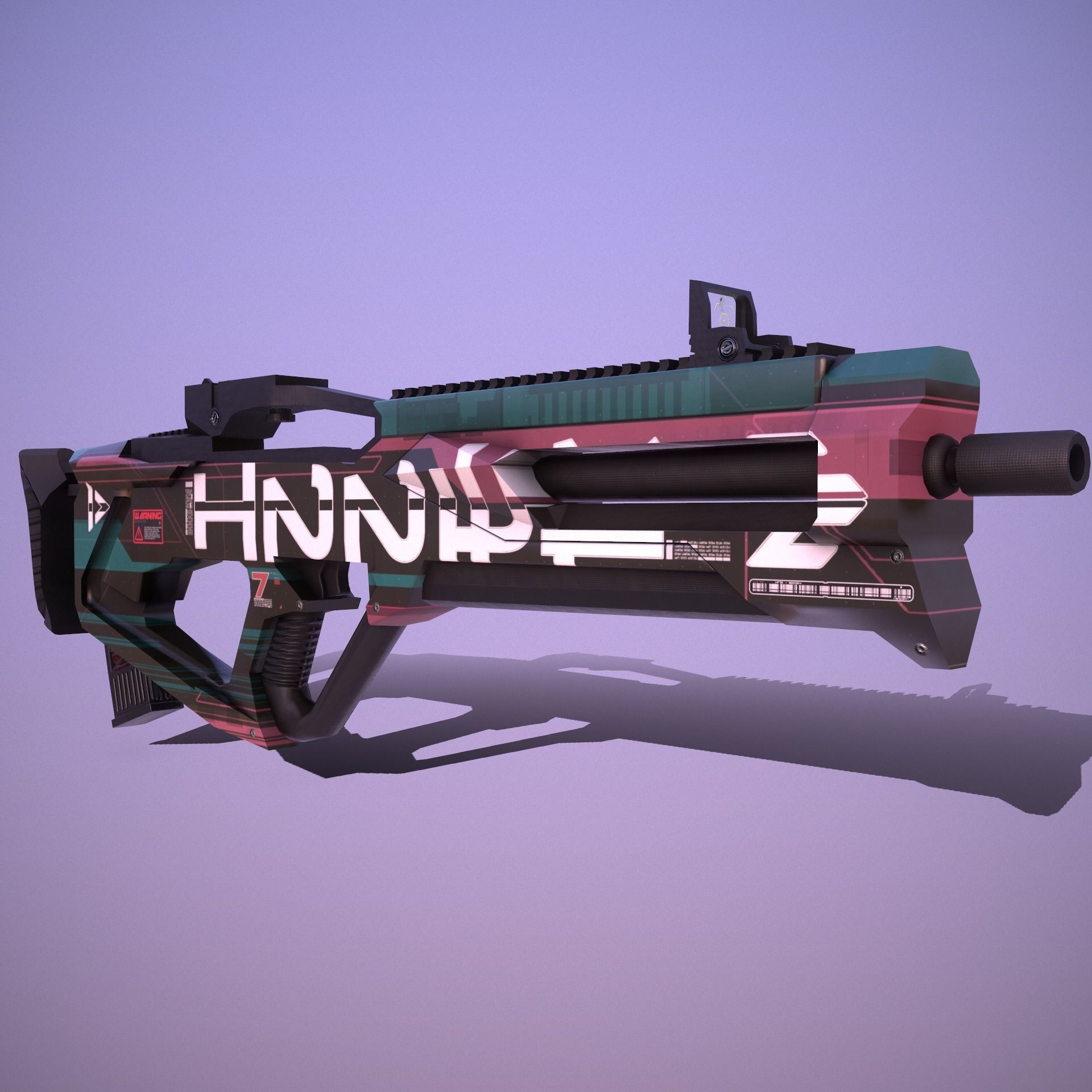 Sci-Fi Weapon Hunter II V2 Low-poly 3D model_3