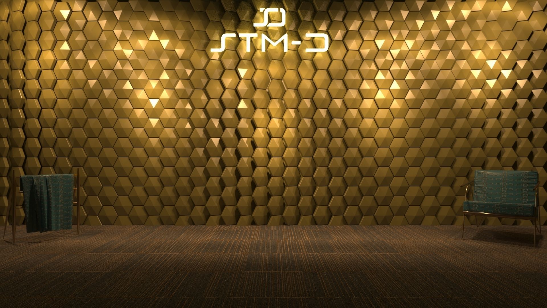 STM-D hexagon wall parametric model 230 Low-poly 3D model_5