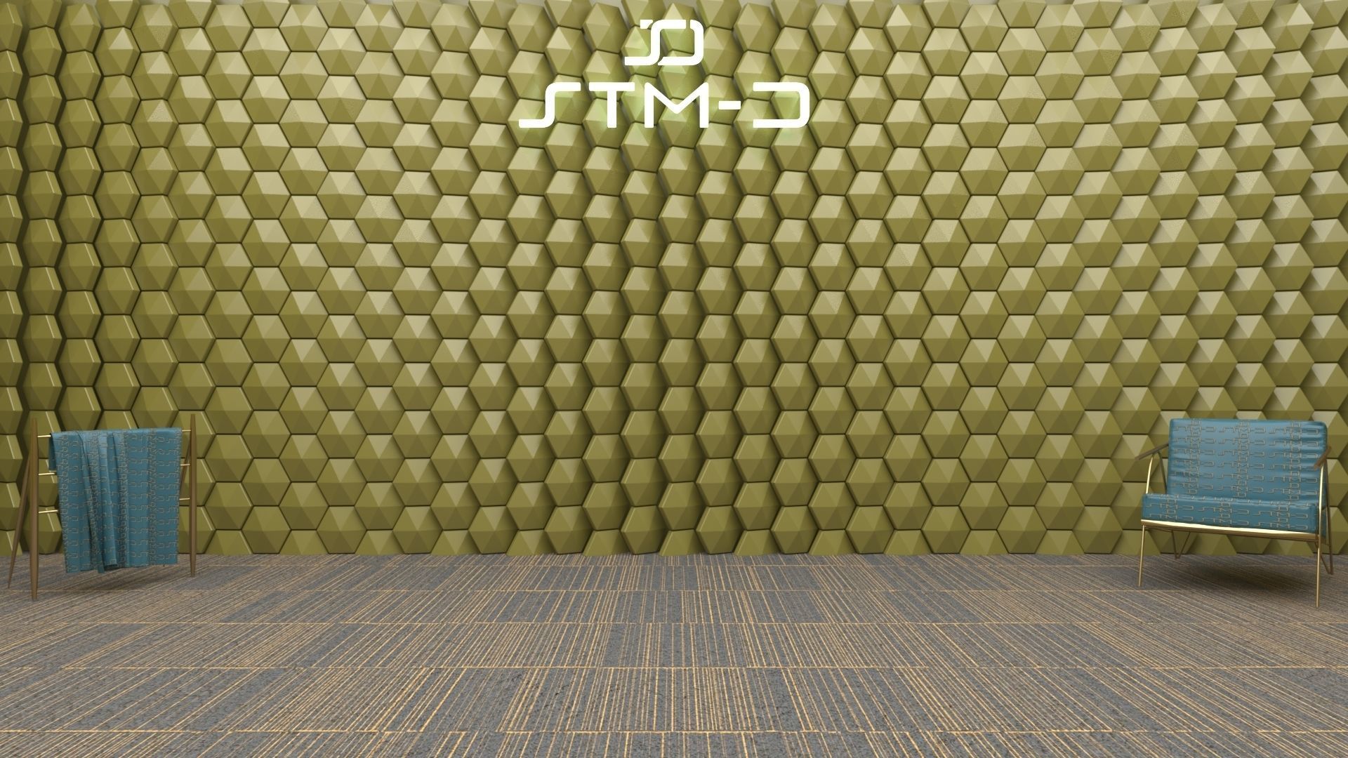 STM-D hexagon wall parametric model 230 Low-poly 3D model_3