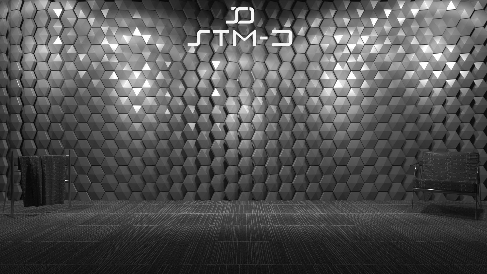 STM-D hexagon wall parametric model 230 Low-poly 3D model_6