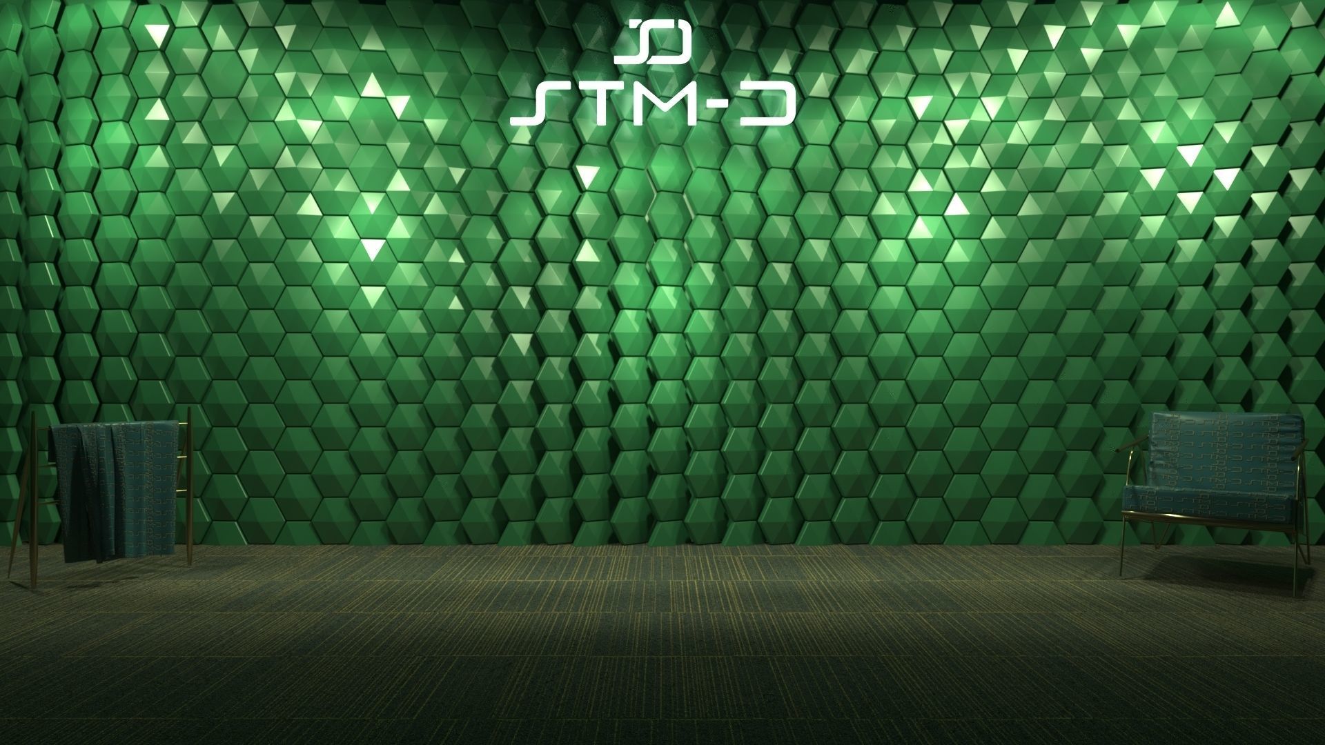 STM-D hexagon wall parametric model 230 Low-poly 3D model_1