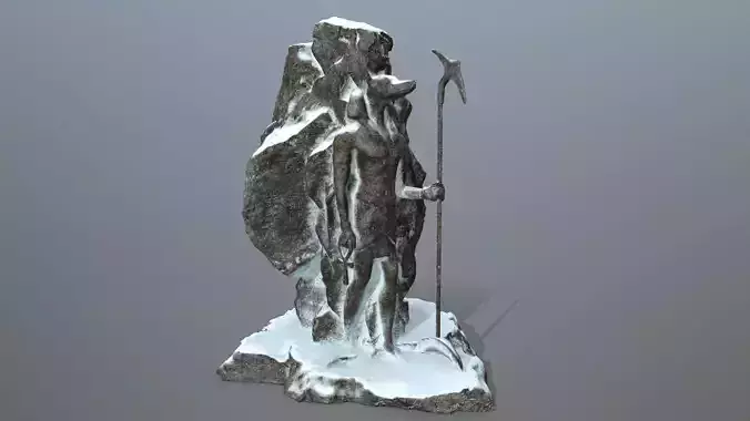 anibus rock with ski pole