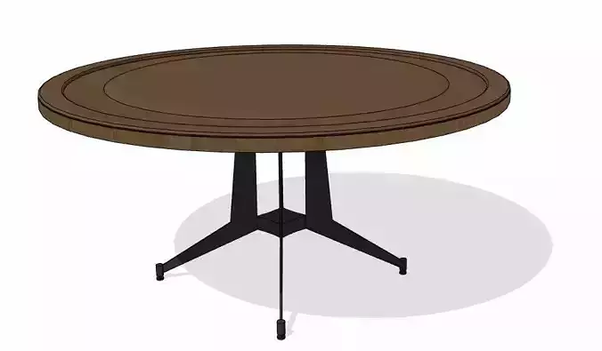 Round Wood Poker Table 3D model