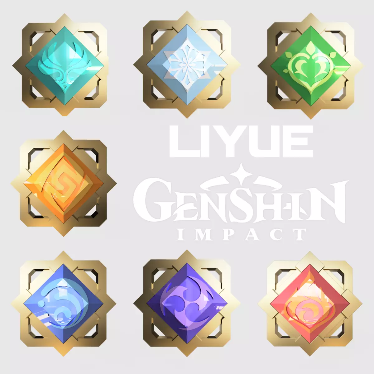 All pieces Liyue - Genshin Impact 3D print model_0