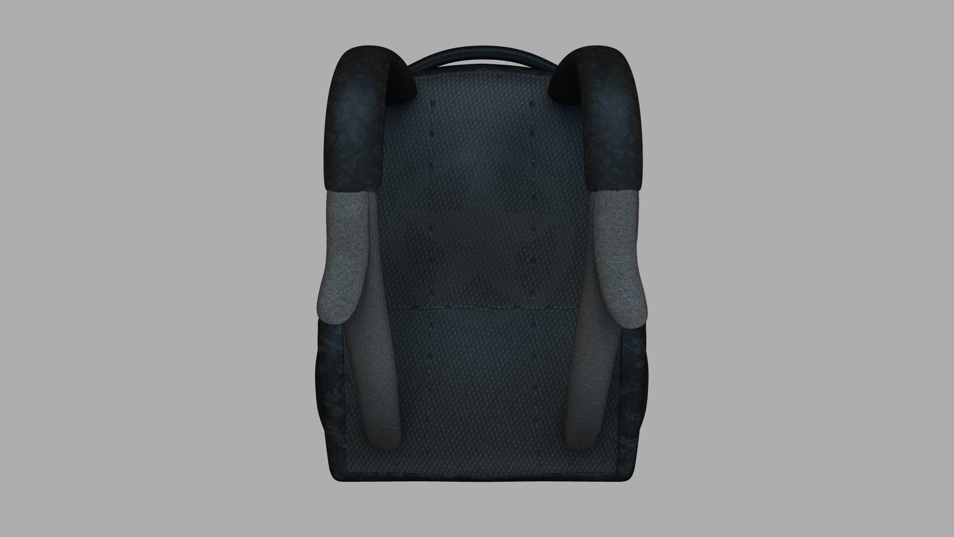 Black Camouflage Backpack - Character Costume Low-poly 3D model_3