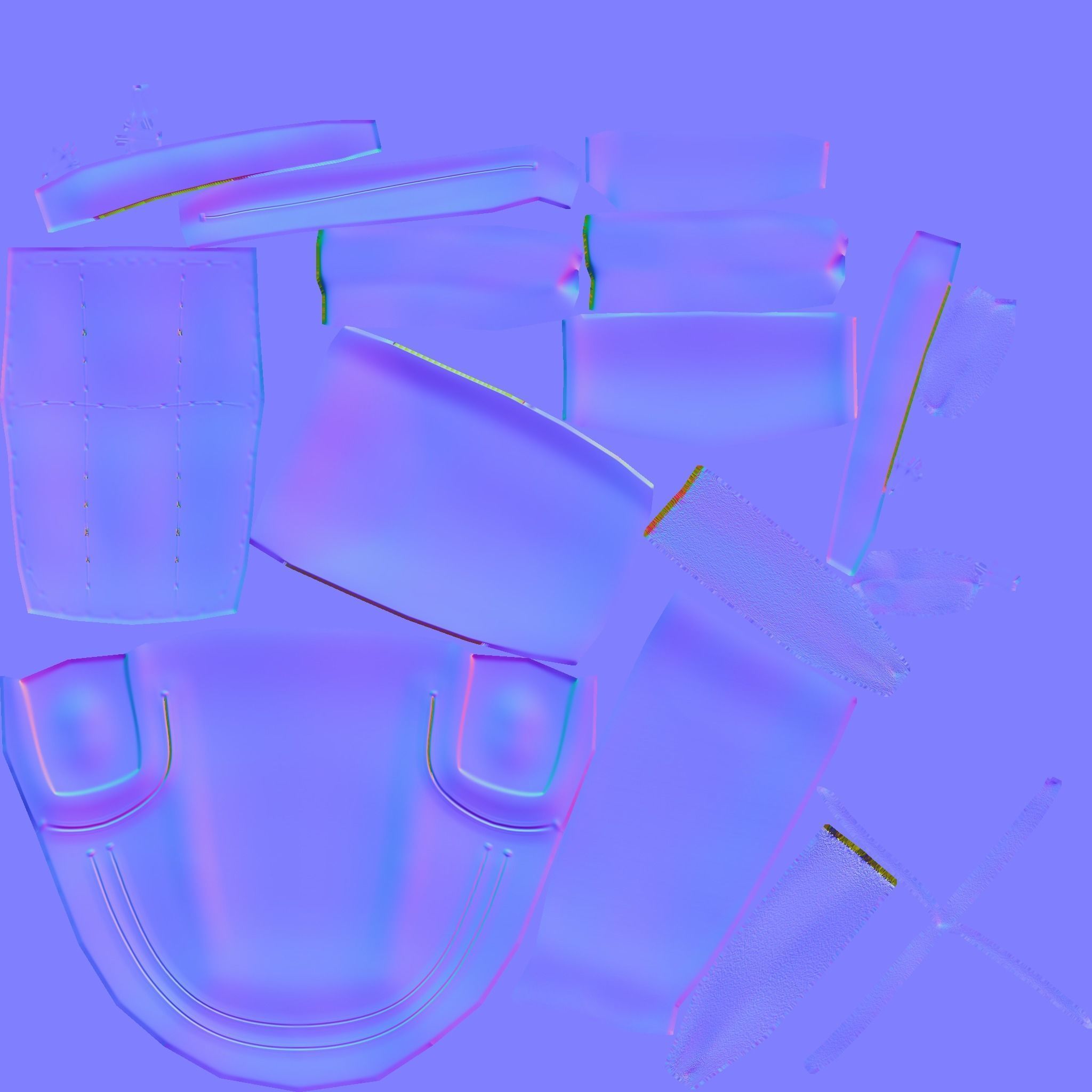 Black Camouflage Backpack - Character Costume Low-poly 3D model_18