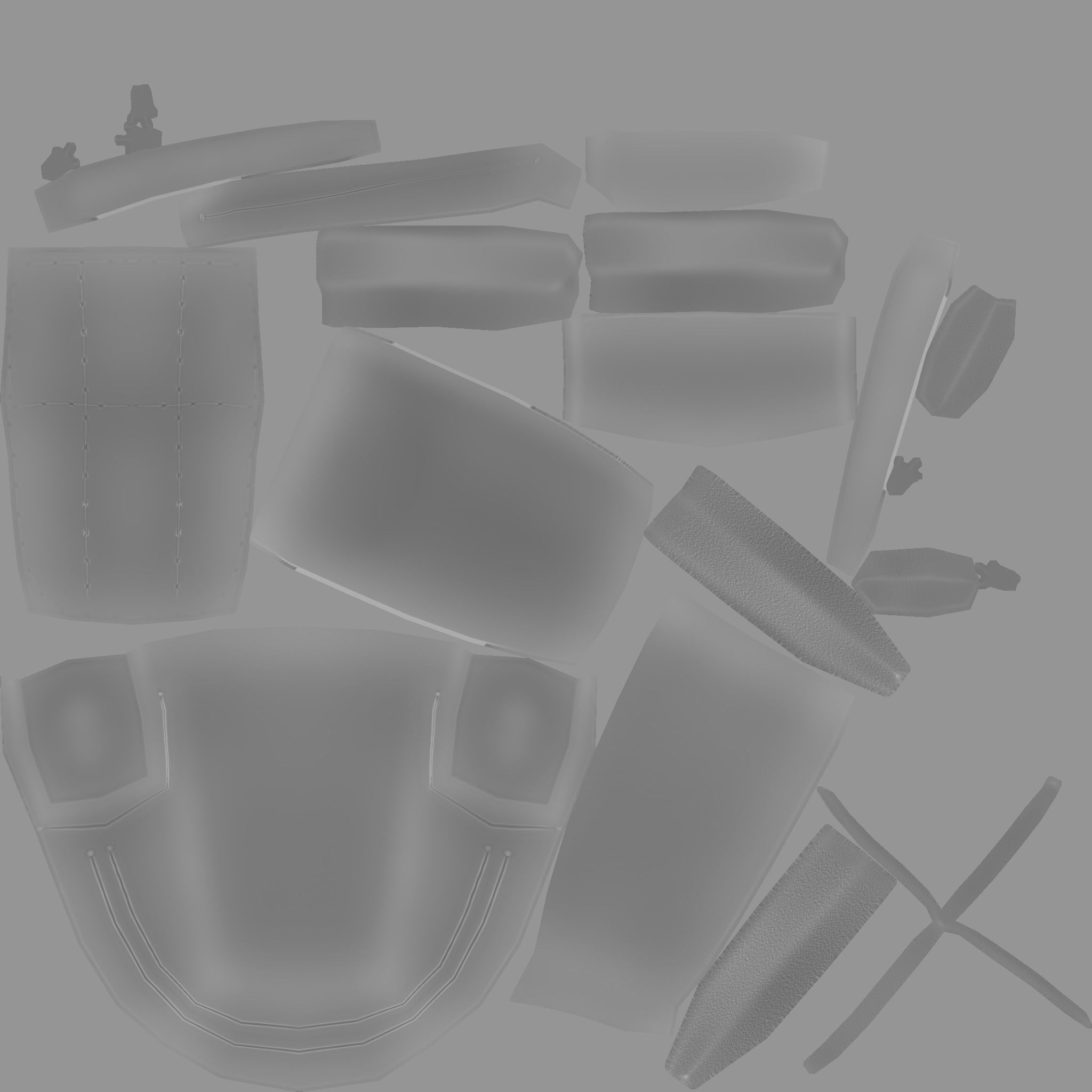 Black Camouflage Backpack - Character Costume Low-poly 3D model_22