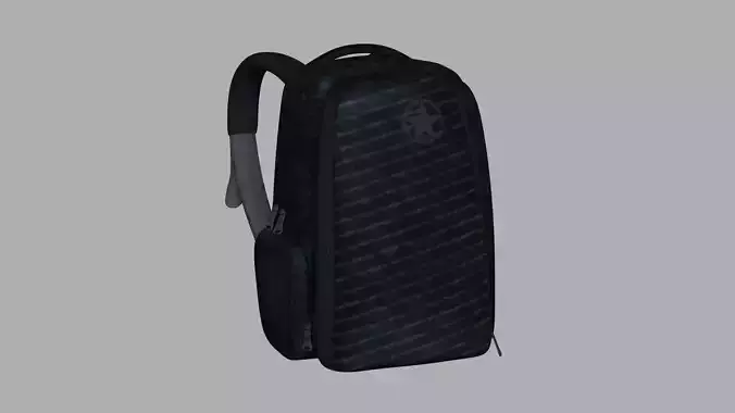 Black Camouflage Backpack - Character Costume Low-poly 3D model
