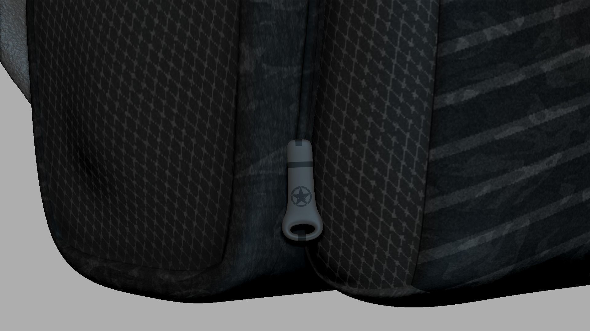 Black Camouflage Backpack - Character Costume Low-poly 3D model_4