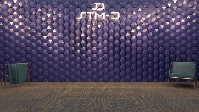 STM-D hexagon wall parametric model 240 Low-poly 3D model