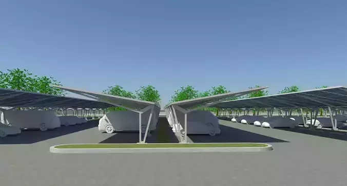 Layout for solar carport 3D model