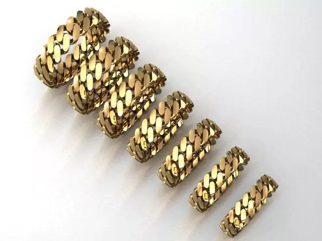 7 SIZE CUBAN RINGS PACK 3D Model Collection_0