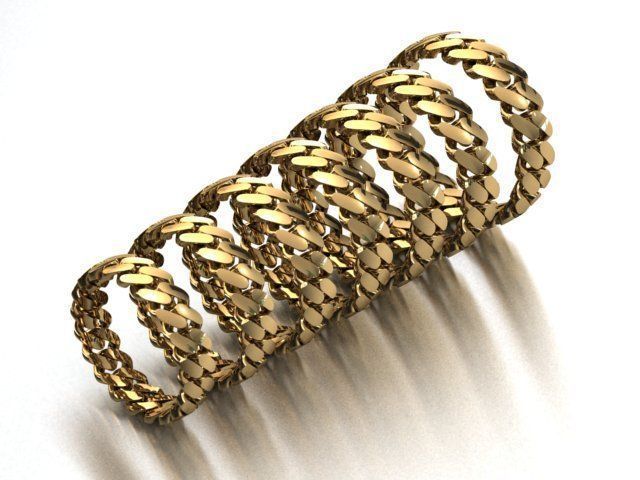 7 SIZE CUBAN RINGS PACK 3D Model Collection_1