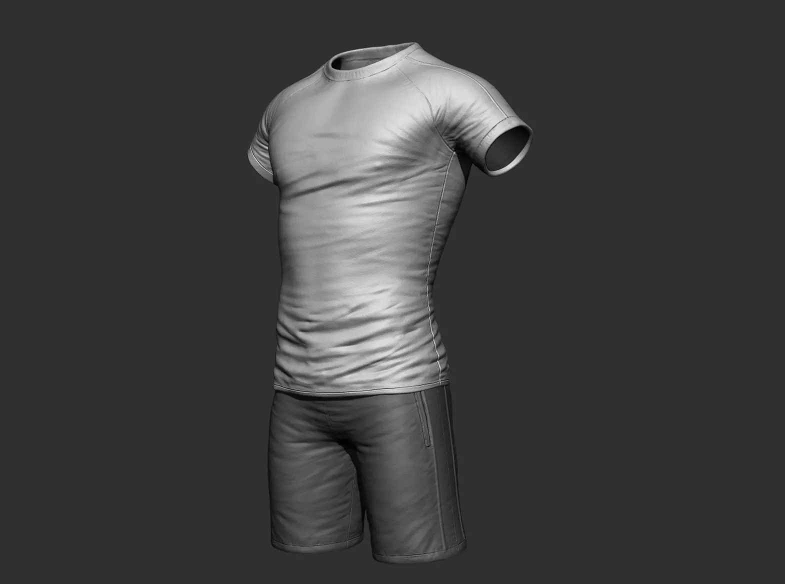 T Shirt and Short Free 3D model