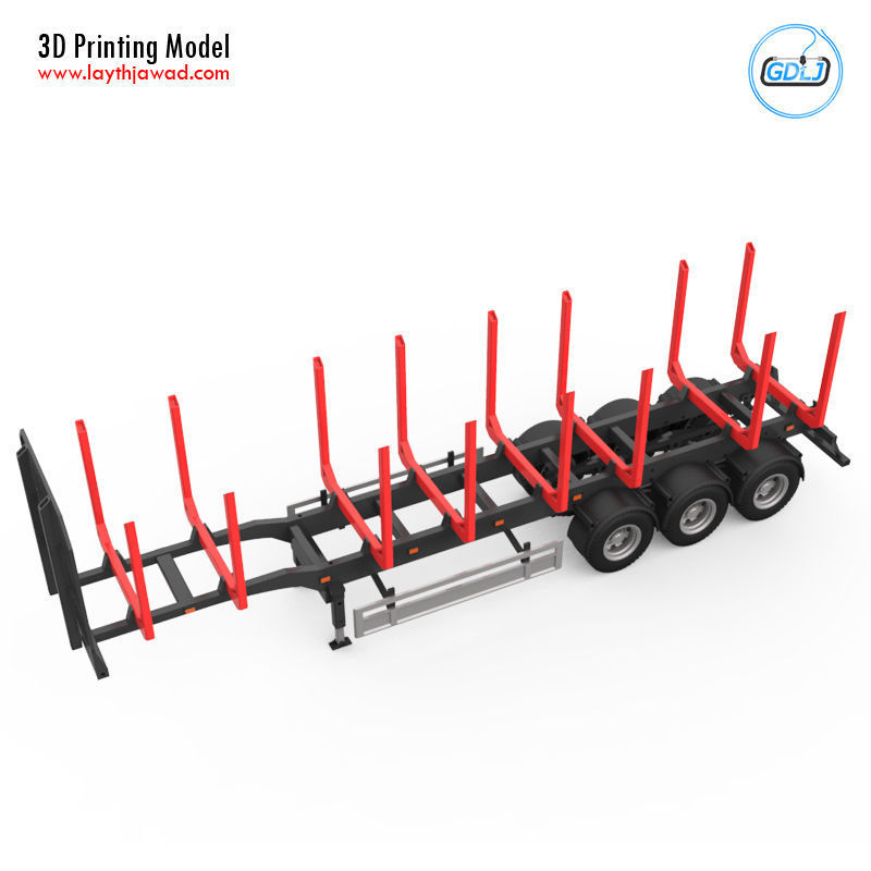 Trailer for Carrying Logs 3D print model_5