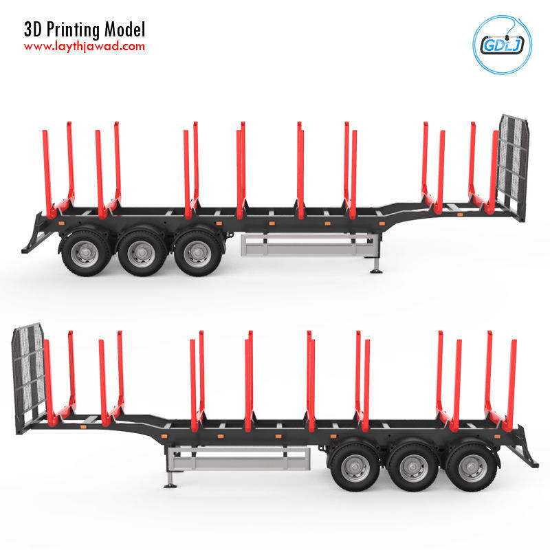 Trailer for Carrying Logs 3D print model_4