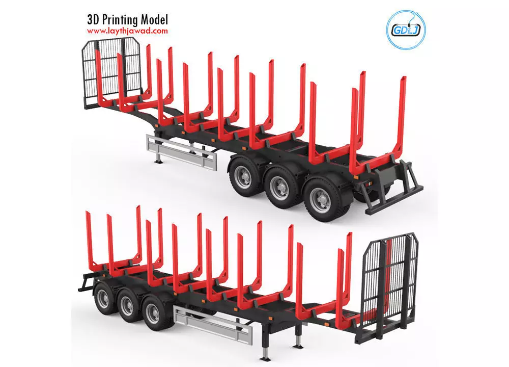 Trailer for Carrying Logs 3D print model_0