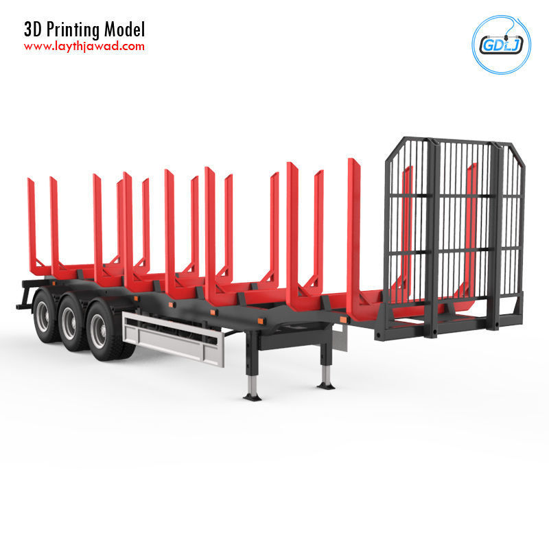 Trailer for Carrying Logs 3D print model_3