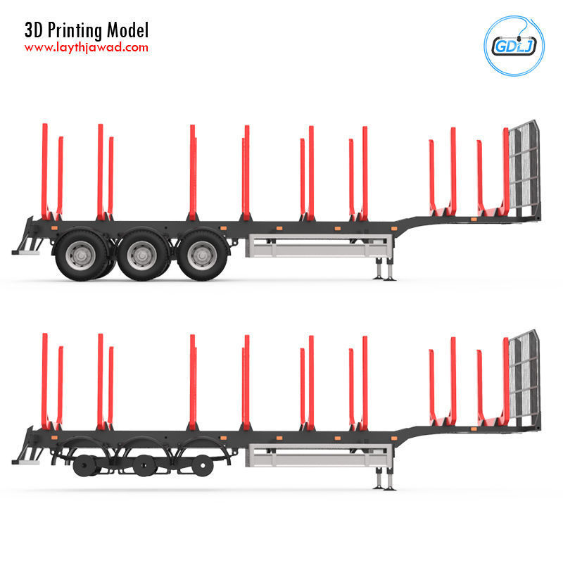 Trailer for Carrying Logs 3D print model_7