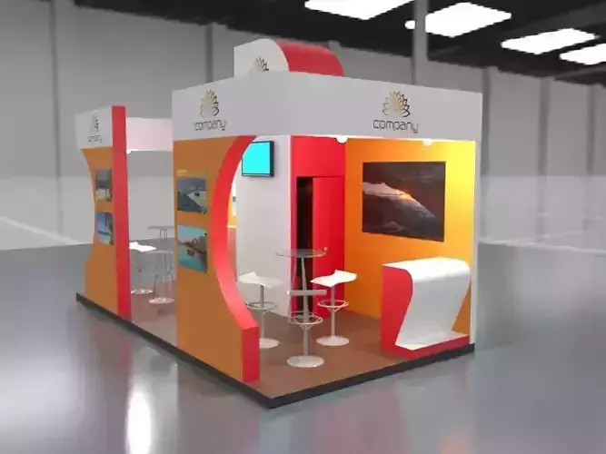 Exhibition Stand Booth stall 3x6m Height 400cm 3 Sides Open