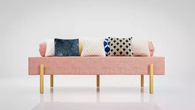 Sofa Athena Makeshift Bed Orange Fabric