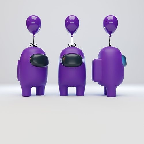 Among Us Mini Balloon Character 3D model