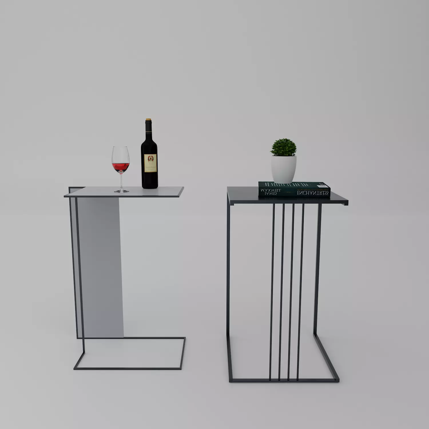 Side tables Low-poly 3D model