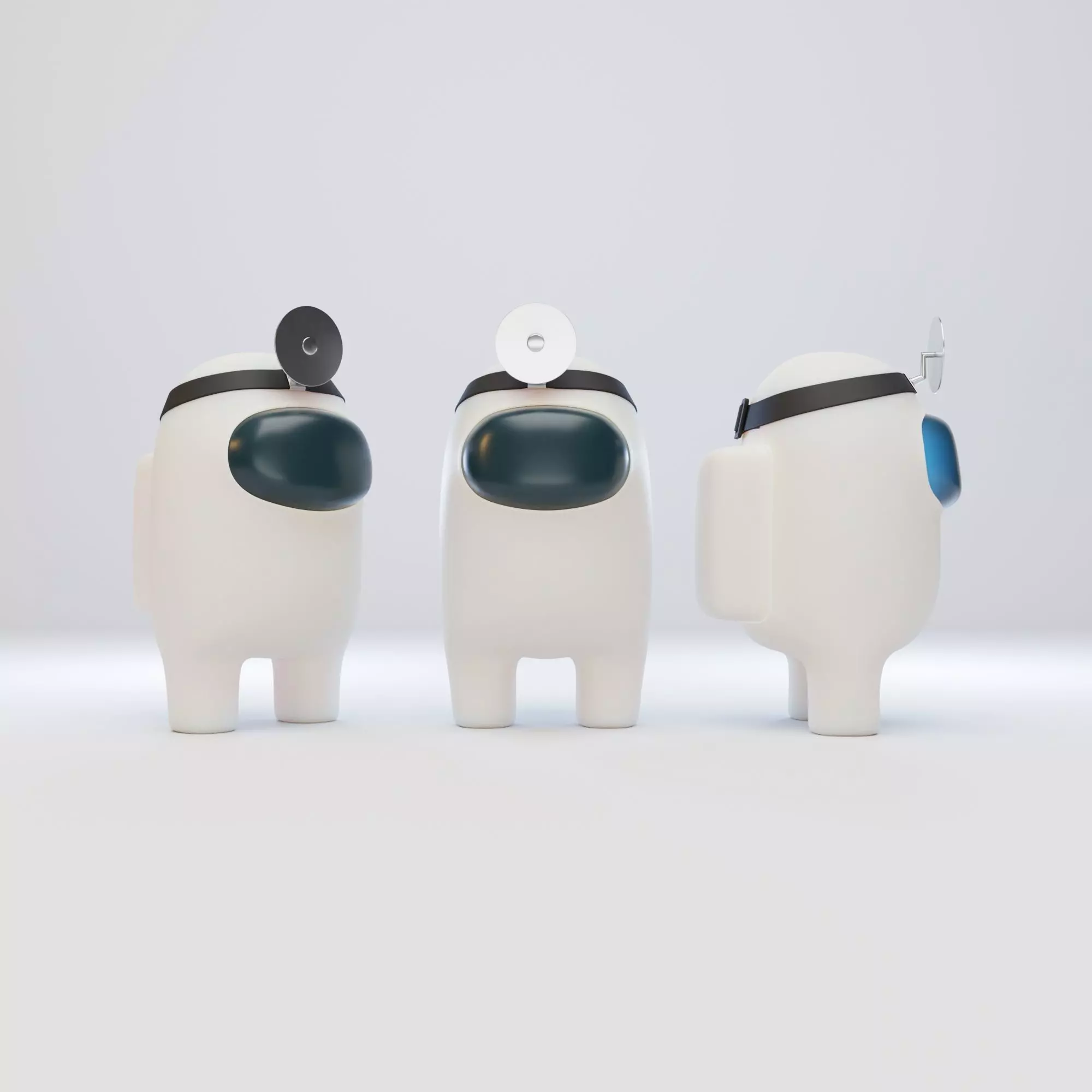 Among Us Head Reflector Character 3D model_0