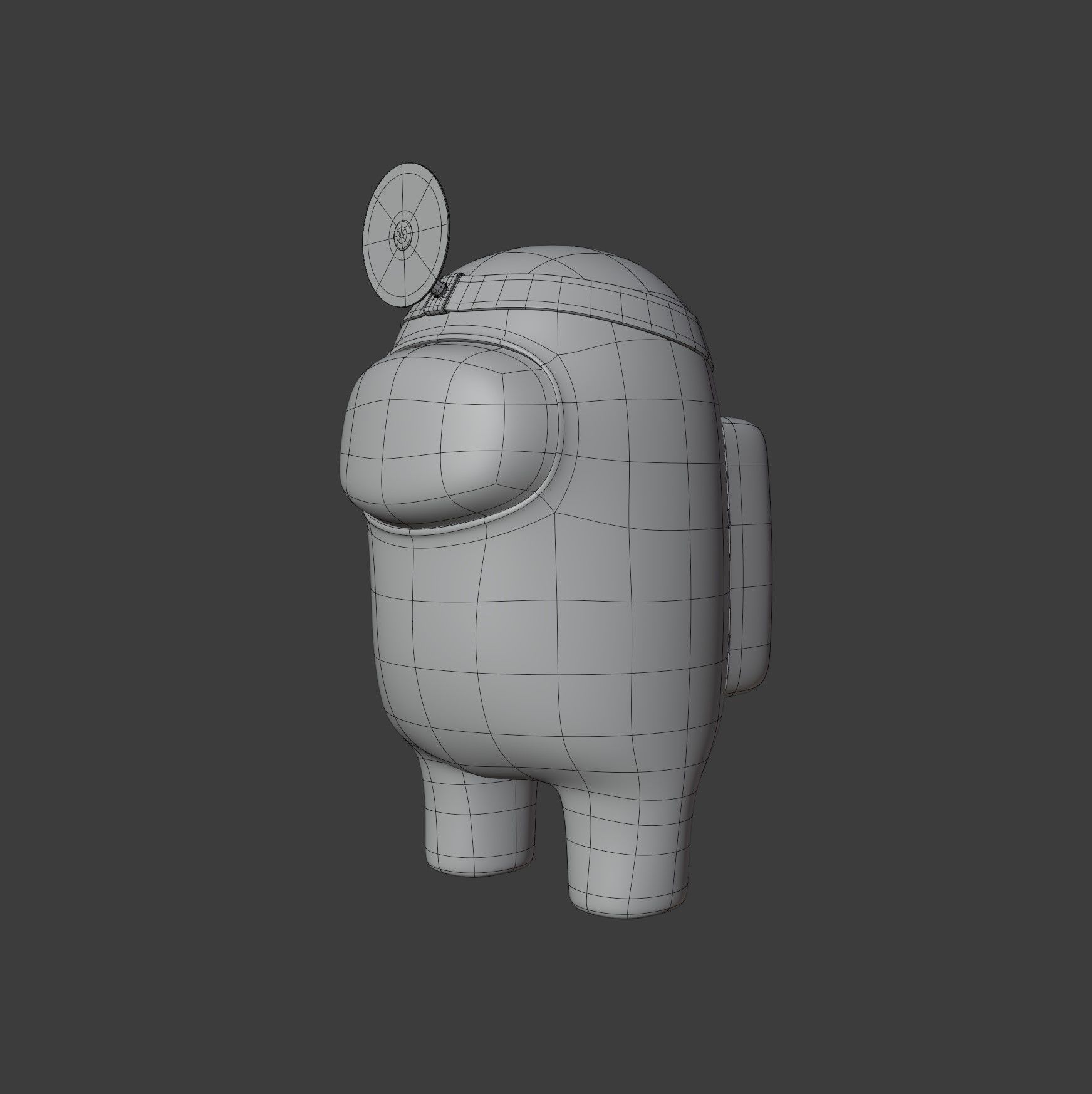 Among Us Head Reflector Character 3D model_10