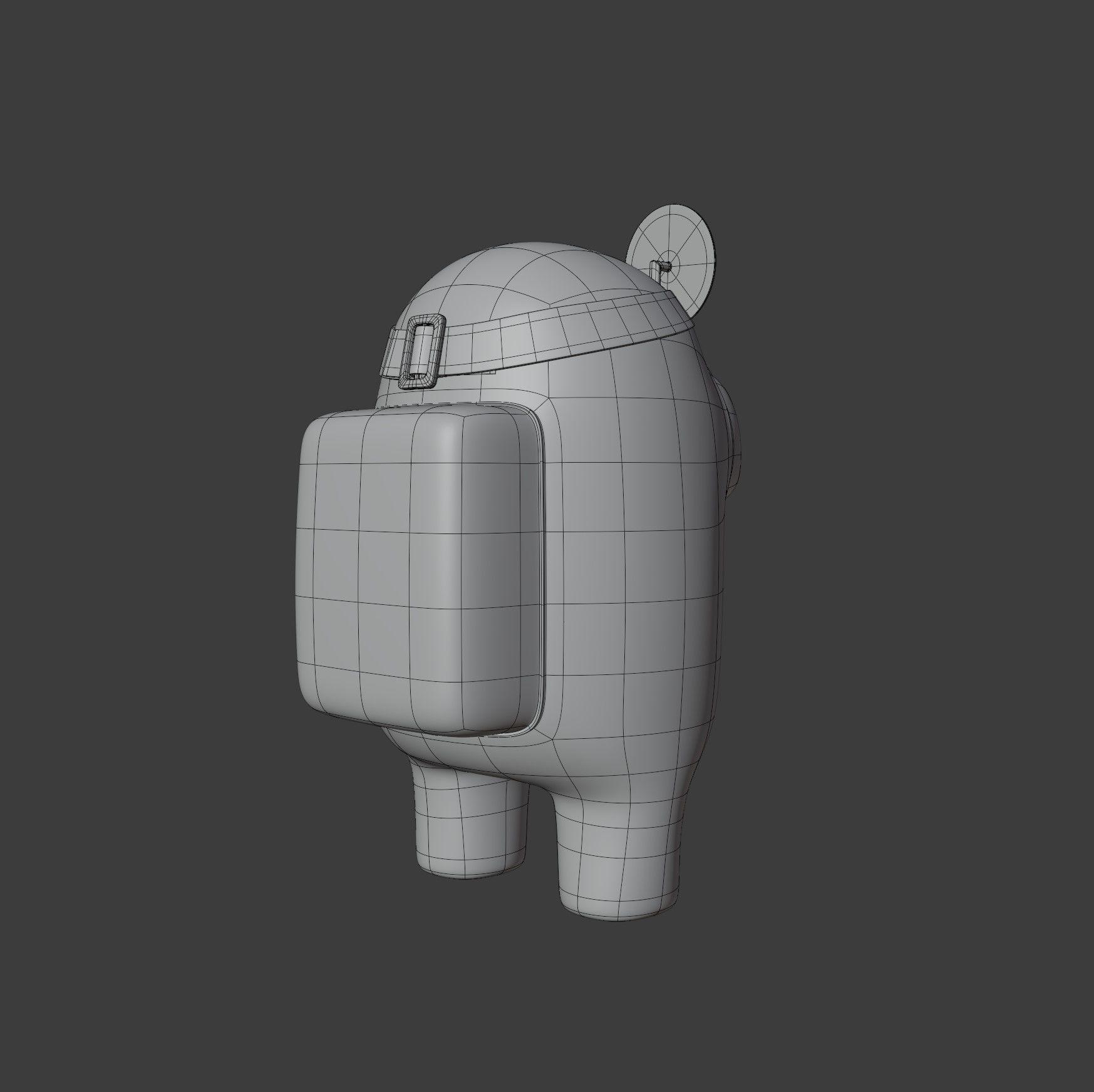 Among Us Head Reflector Character 3D model_14