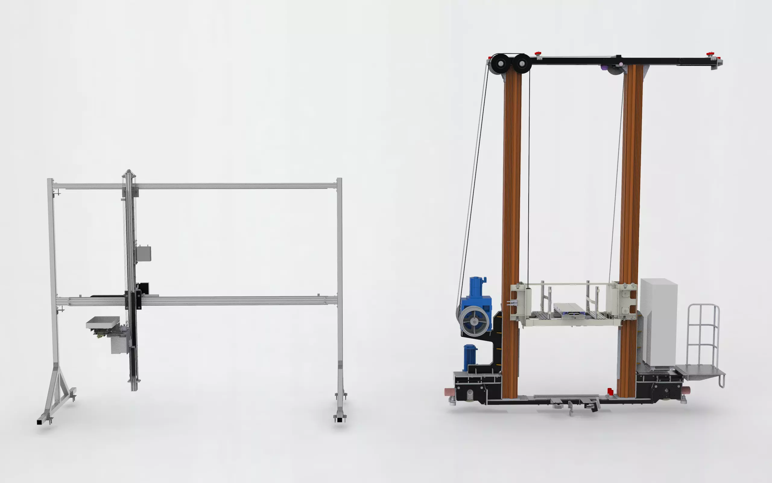 Stacking-machine-assembly metal frame with machine 3D model