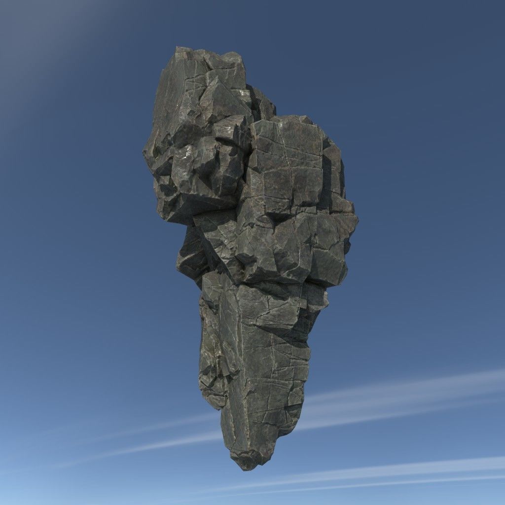 Low poly Floating Island Rock Pack Low-poly 3D model_13