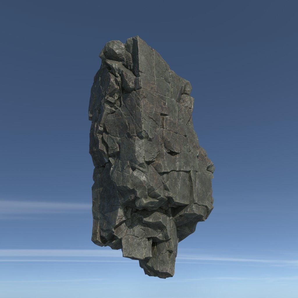 Low poly Floating Island Rock Pack Low-poly 3D model_1