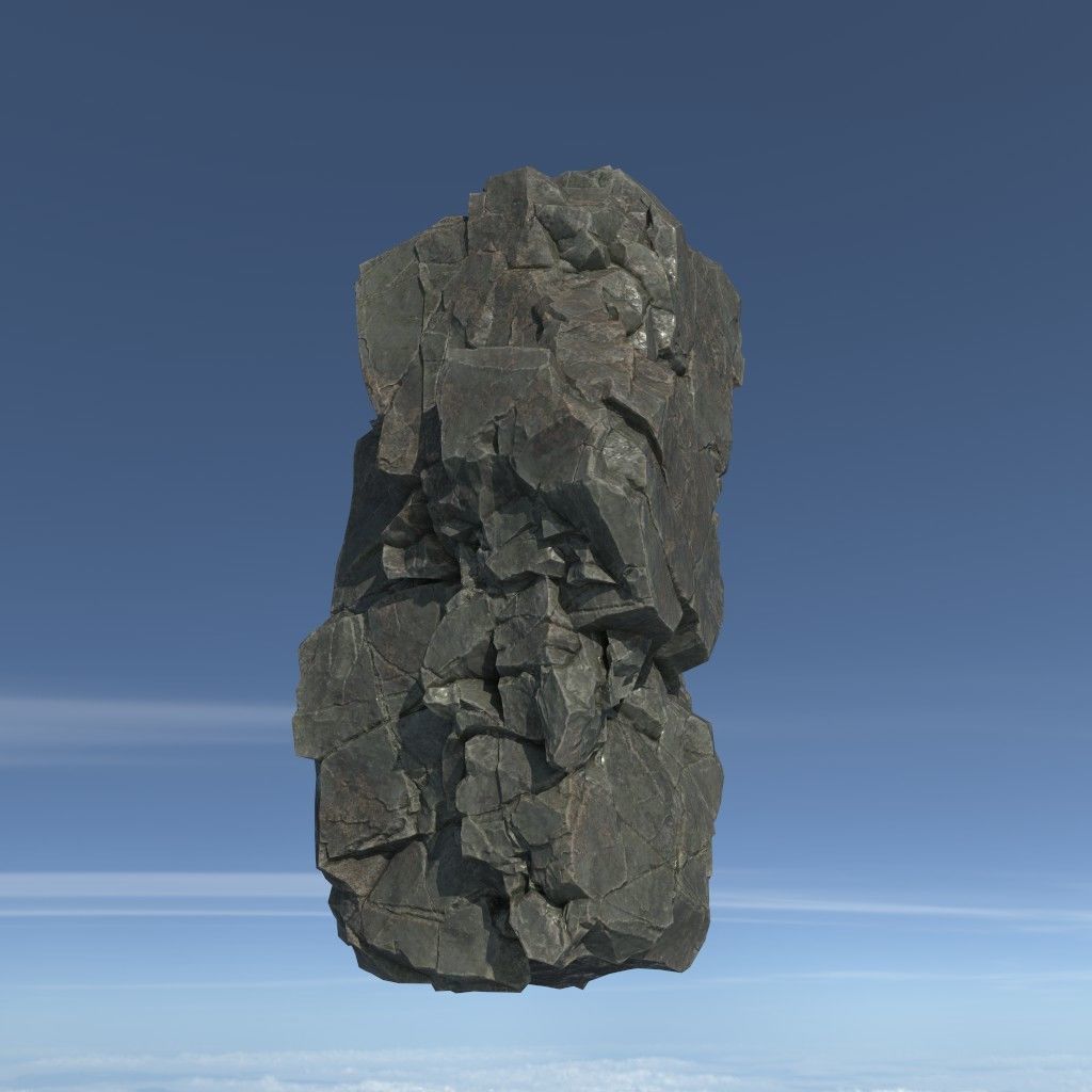Low poly Floating Island Rock Pack Low-poly 3D model_15