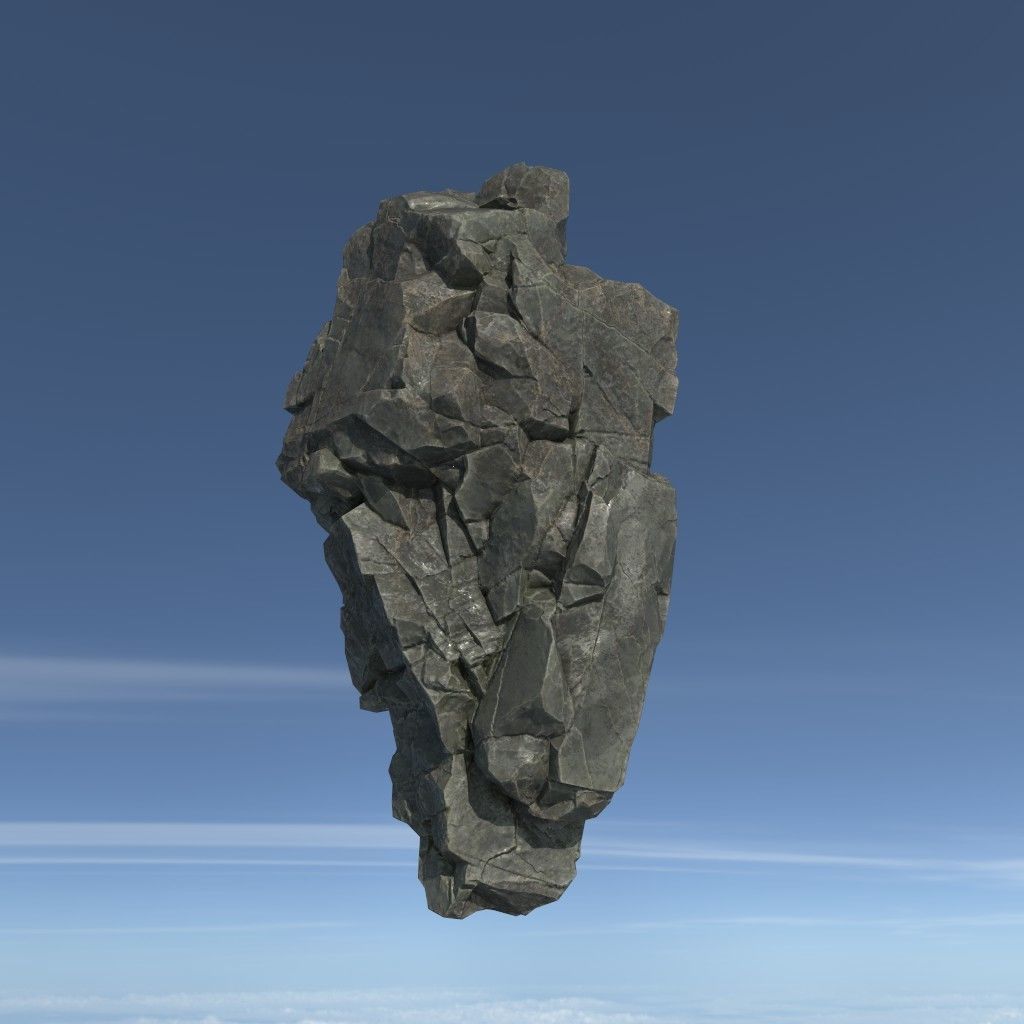 Low poly Floating Island Rock Pack Low-poly 3D model_7