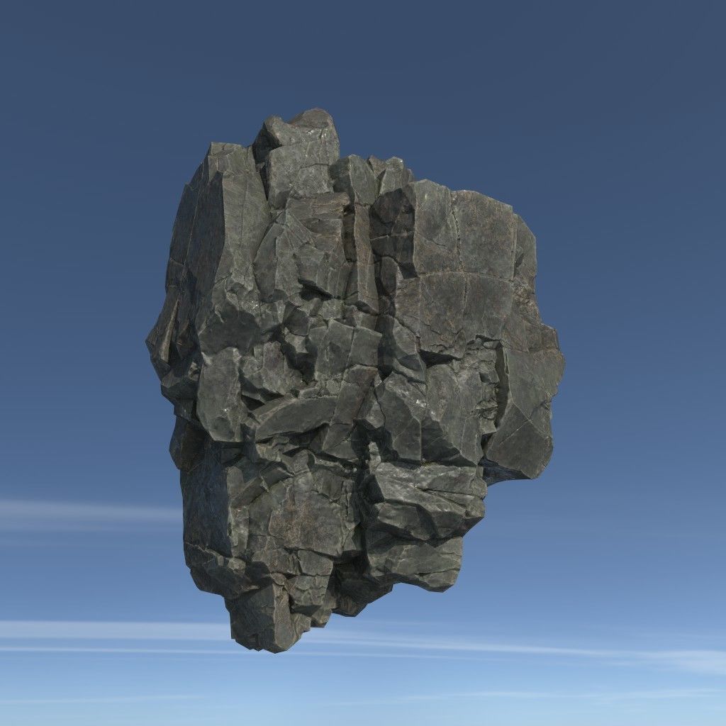 Low poly Floating Island Rock Pack Low-poly 3D model_9