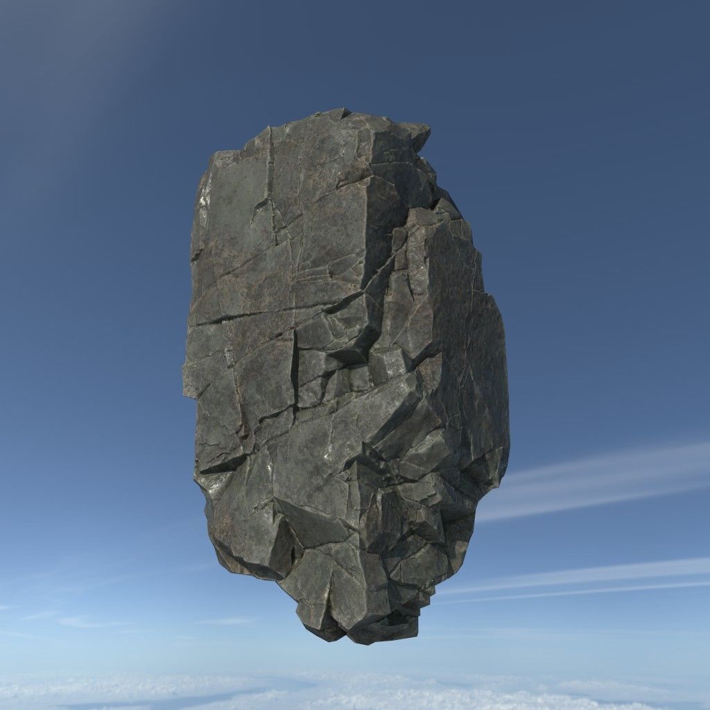 Low poly Floating Island Rock Pack Low-poly 3D model_5
