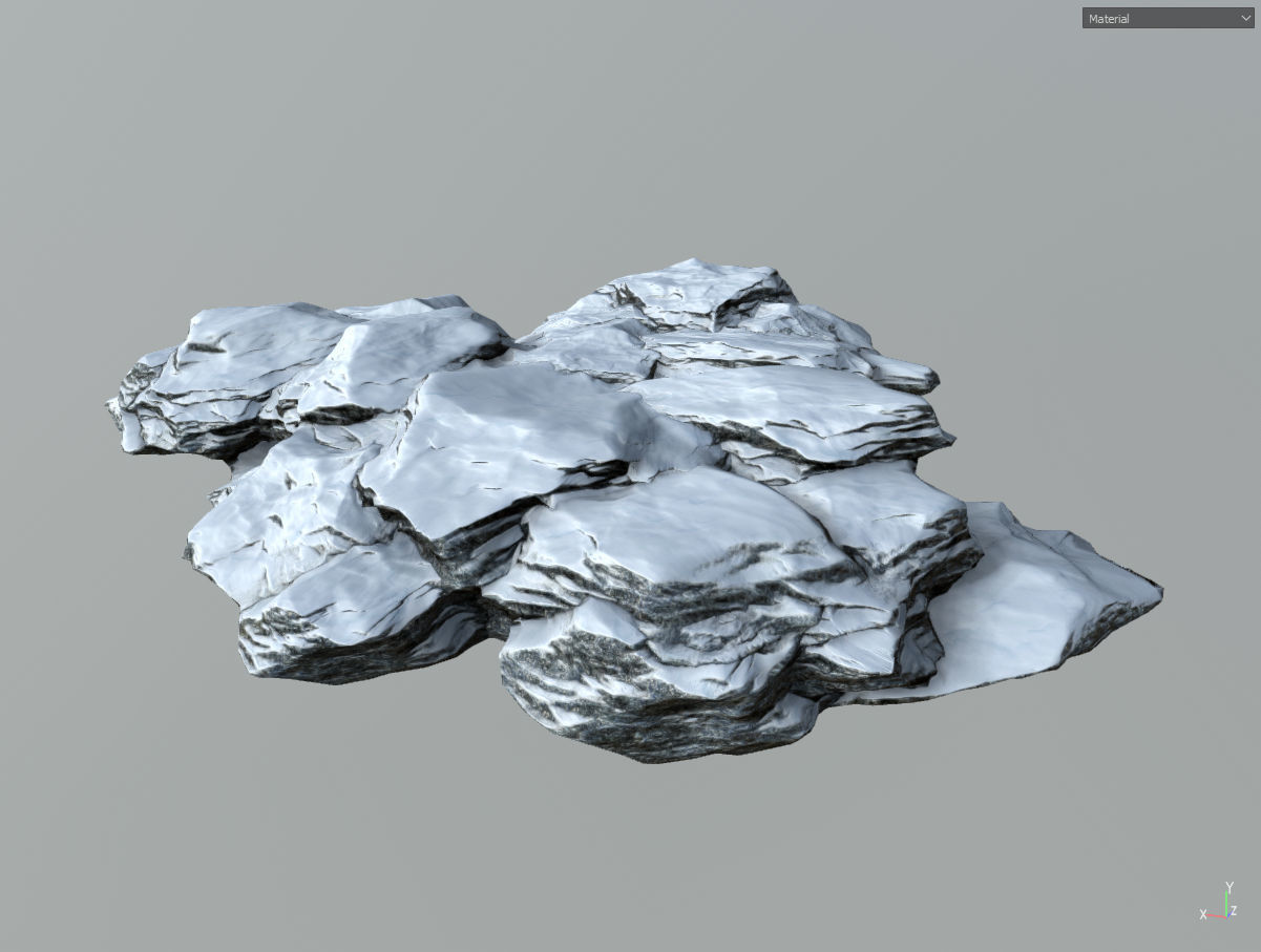 Low poly snow big rock formular Low-poly 3D model_24