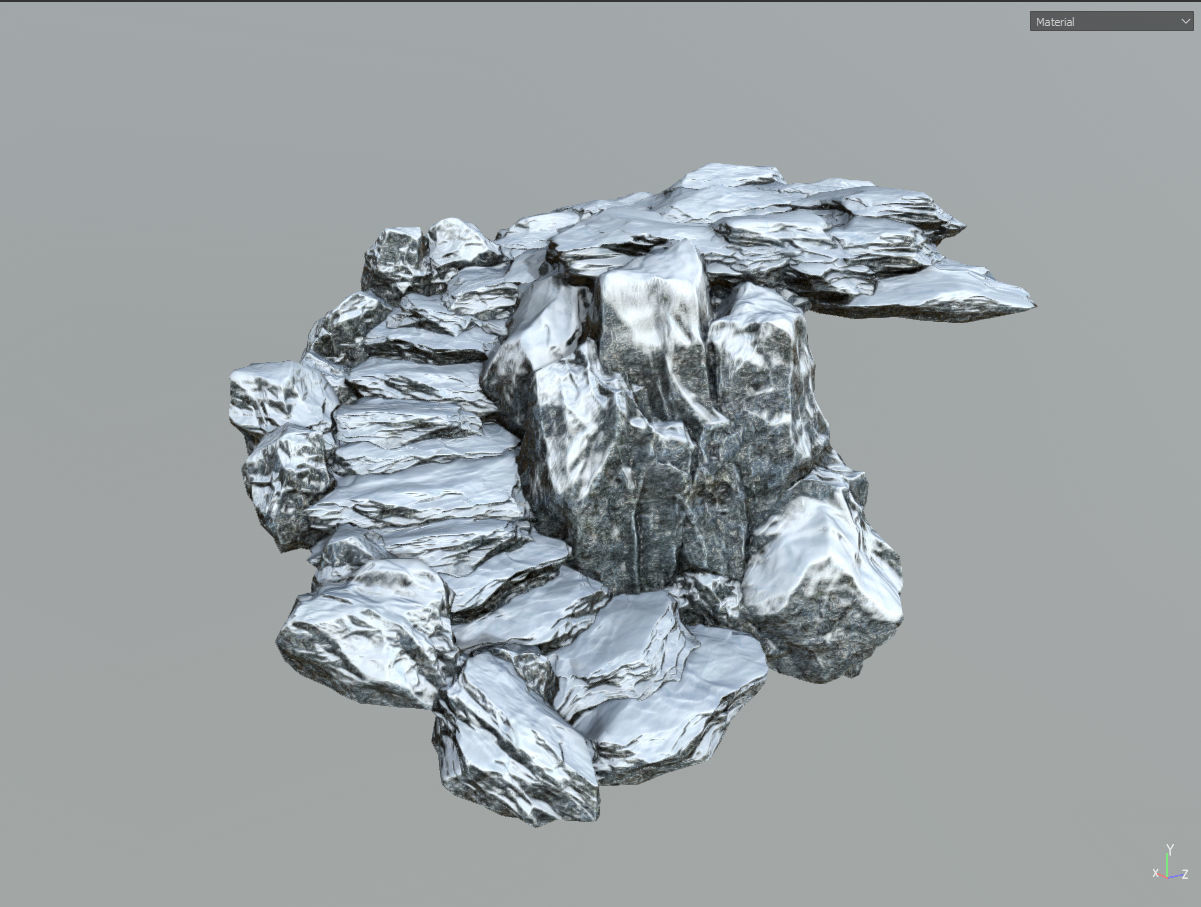 Low poly snow big rock formular Low-poly 3D model_26