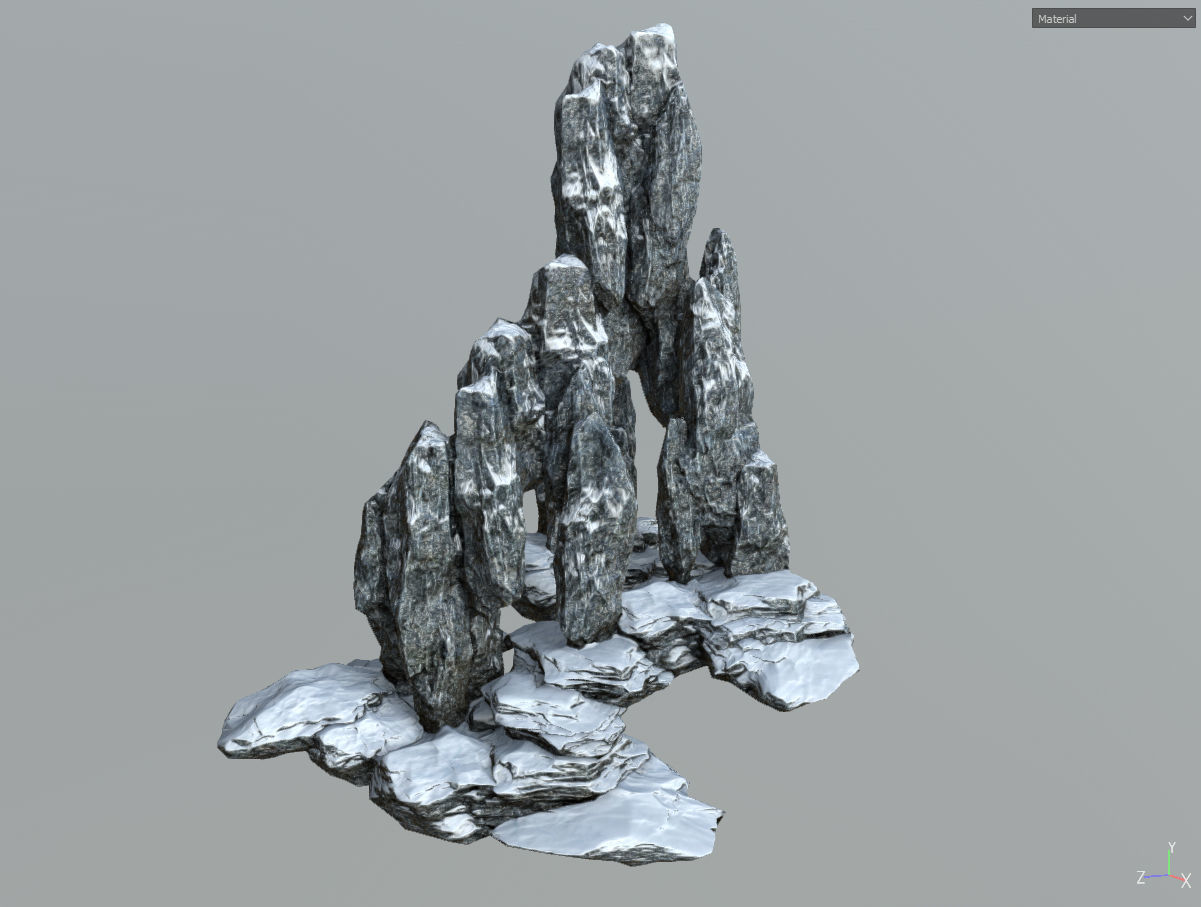 Low poly snow big rock formular Low-poly 3D model_16
