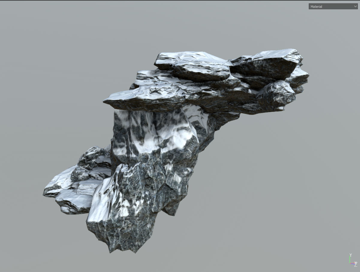 Low poly snow big rock formular Low-poly 3D model_28