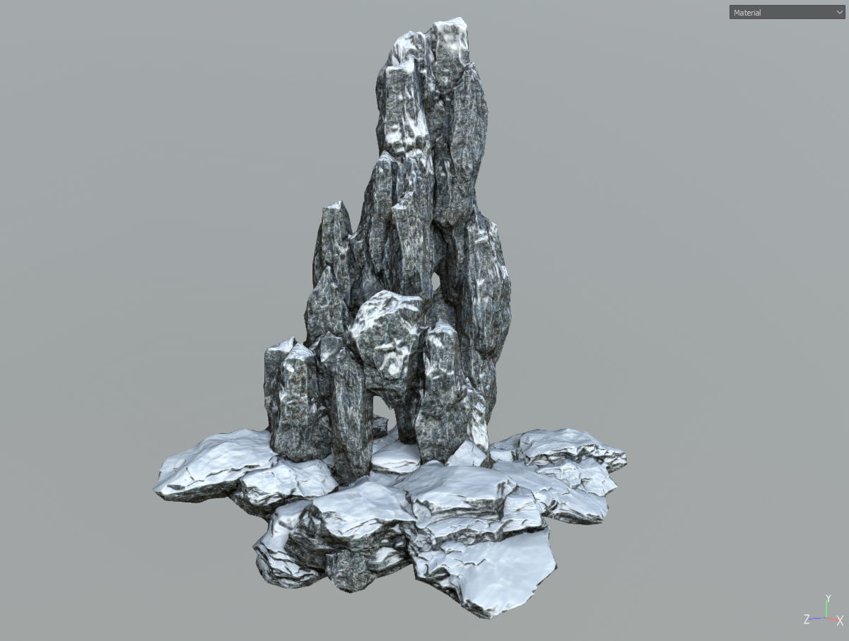 Low poly snow big rock formular Low-poly 3D model_19